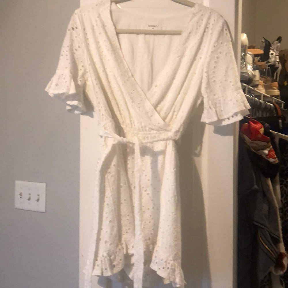 White ruffle romper - good for tall girls!